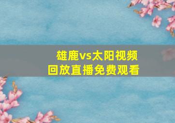 雄鹿vs太阳视频回放直播免费观看