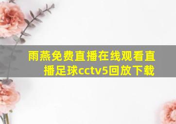 雨燕免费直播在线观看直播足球cctv5回放下载