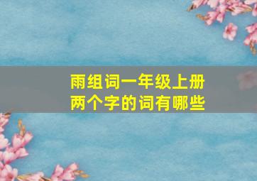 雨组词一年级上册两个字的词有哪些