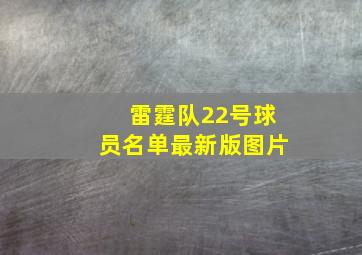 雷霆队22号球员名单最新版图片