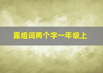 露组词两个字一年级上