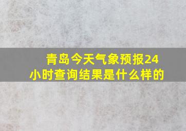 青岛今天气象预报24小时查询结果是什么样的