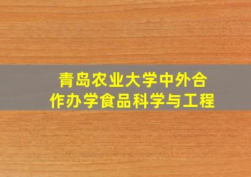 青岛农业大学中外合作办学食品科学与工程