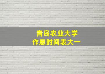 青岛农业大学作息时间表大一