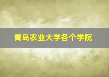 青岛农业大学各个学院