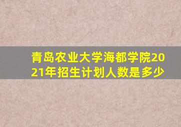 青岛农业大学海都学院2021年招生计划人数是多少