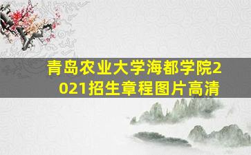 青岛农业大学海都学院2021招生章程图片高清