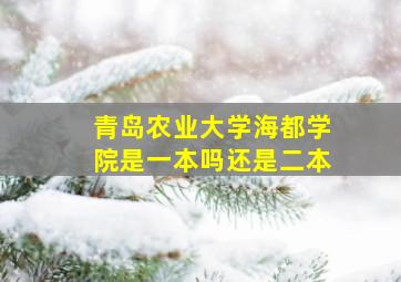 青岛农业大学海都学院是一本吗还是二本