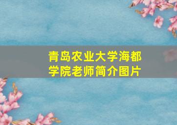 青岛农业大学海都学院老师简介图片