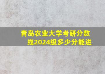 青岛农业大学考研分数线2024级多少分能进