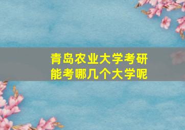 青岛农业大学考研能考哪几个大学呢