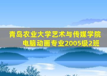 青岛农业大学艺术与传媒学院电脑动画专业2005级2班