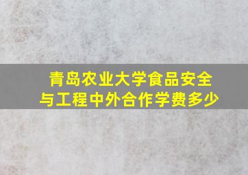 青岛农业大学食品安全与工程中外合作学费多少