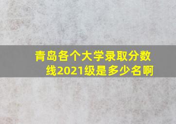 青岛各个大学录取分数线2021级是多少名啊