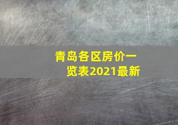 青岛各区房价一览表2021最新