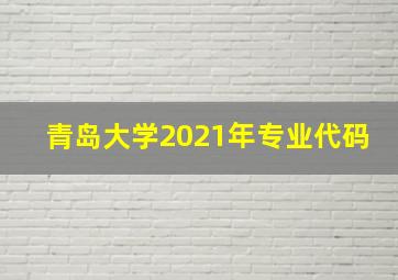 青岛大学2021年专业代码