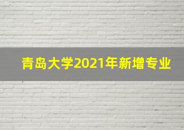 青岛大学2021年新增专业