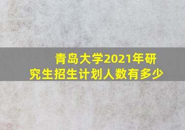 青岛大学2021年研究生招生计划人数有多少