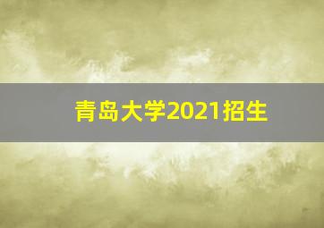 青岛大学2021招生