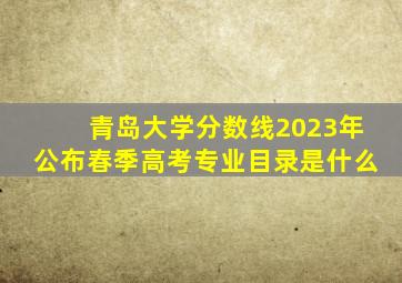 青岛大学分数线2023年公布春季高考专业目录是什么