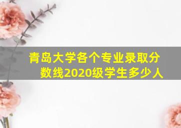 青岛大学各个专业录取分数线2020级学生多少人