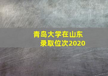 青岛大学在山东录取位次2020