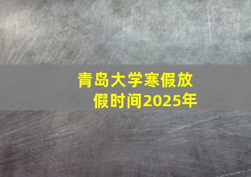 青岛大学寒假放假时间2025年