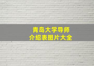 青岛大学导师介绍表图片大全