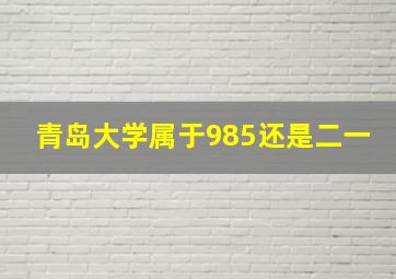 青岛大学属于985还是二一