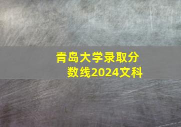 青岛大学录取分数线2024文科