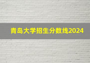 青岛大学招生分数线2024