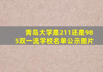 青岛大学是211还是985双一流学校名单公示图片