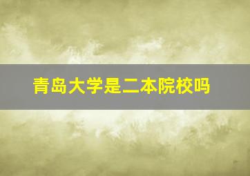 青岛大学是二本院校吗