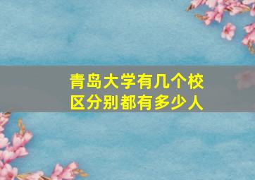 青岛大学有几个校区分别都有多少人