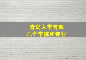 青岛大学有哪几个学院和专业