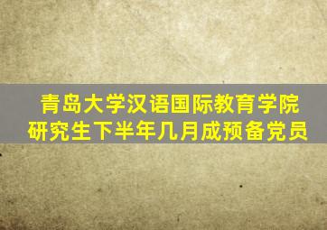 青岛大学汉语国际教育学院研究生下半年几月成预备党员