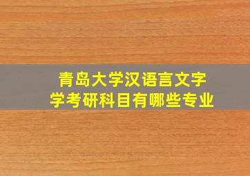 青岛大学汉语言文字学考研科目有哪些专业