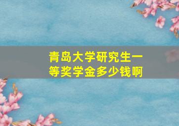 青岛大学研究生一等奖学金多少钱啊