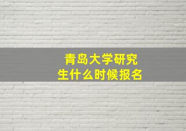 青岛大学研究生什么时候报名