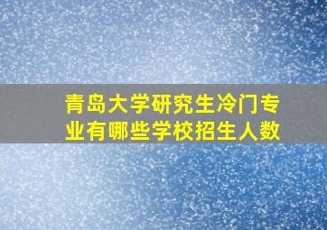 青岛大学研究生冷门专业有哪些学校招生人数