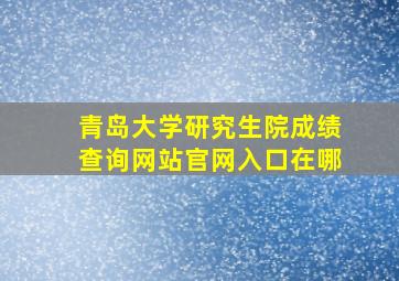 青岛大学研究生院成绩查询网站官网入口在哪