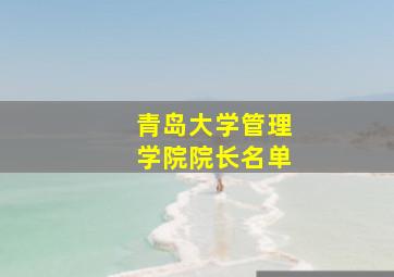 青岛大学管理学院院长名单