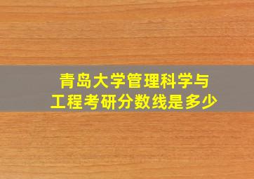 青岛大学管理科学与工程考研分数线是多少