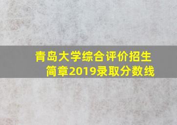 青岛大学综合评价招生简章2019录取分数线