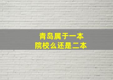 青岛属于一本院校么还是二本