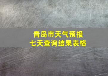 青岛市天气预报七天查询结果表格