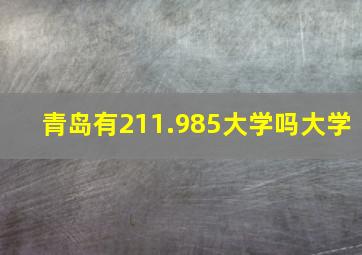 青岛有211.985大学吗大学