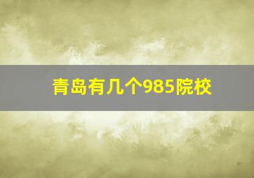 青岛有几个985院校