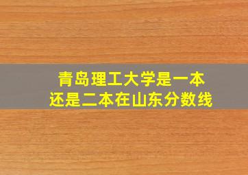 青岛理工大学是一本还是二本在山东分数线