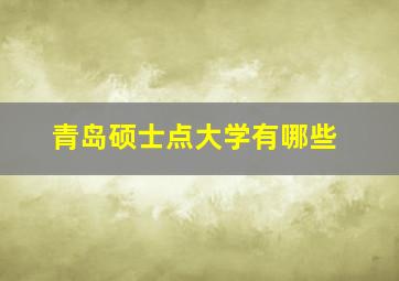 青岛硕士点大学有哪些